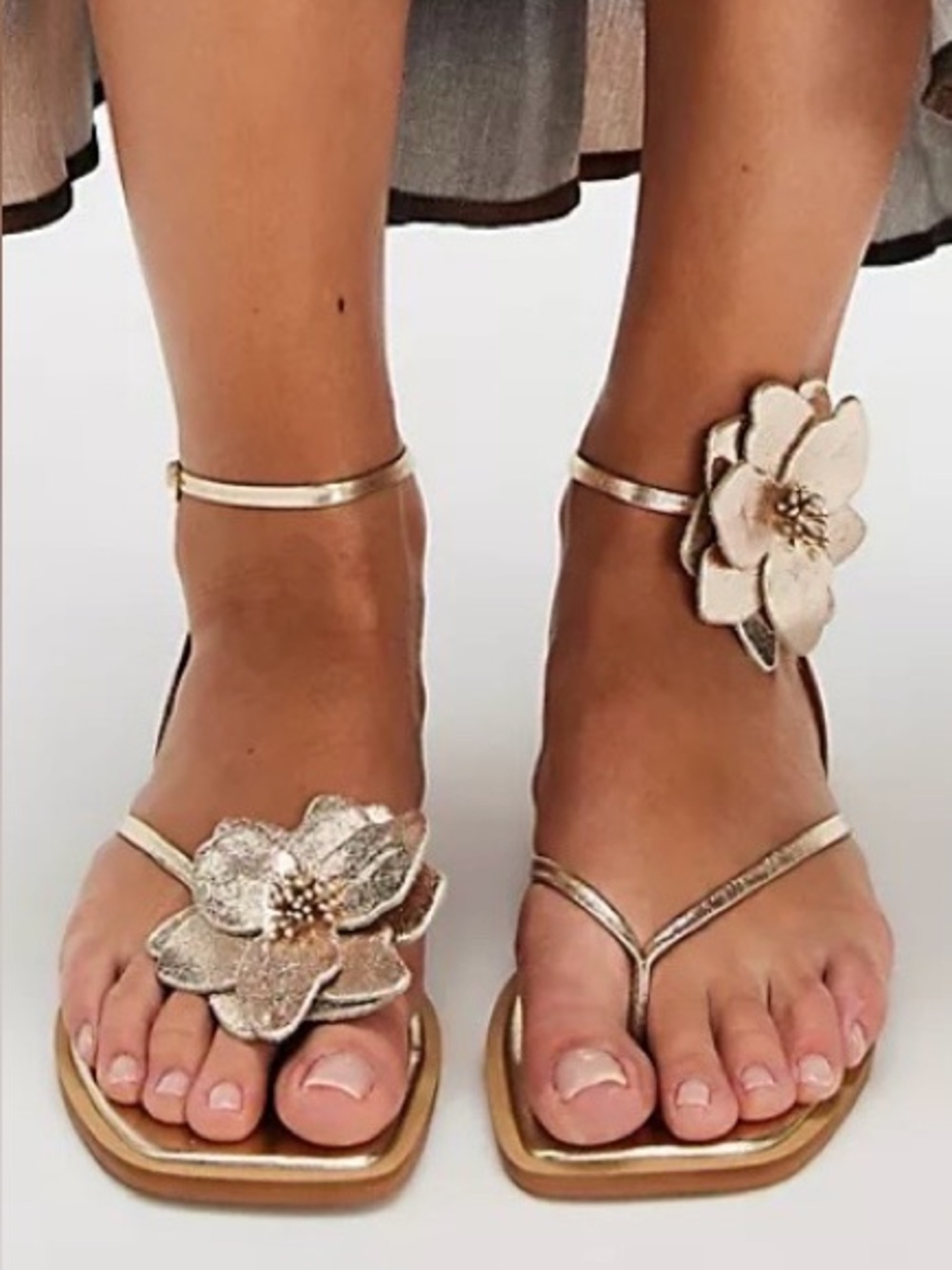 FREE PEOPLE — BNIB! Magnolia Mismatched Sandals in Gold